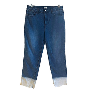 WASH LAB Two-Tone High-Rise Denim